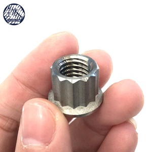 Cường Độ Cao <span class=keywords><strong>Gr5</strong></span> Hợp Kim Titan <span class=keywords><strong>12</strong></span> Điểm Hex Mặt Bích Các Loại Hạt Cho Xe Gắn Máy - Product Image 3