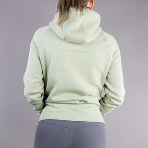 Factory Sale Women's 100% Cotton Pullover Hoodie Winter Sports Design Slim Street Casual Thick <b>Long</b> Sleeves High Chest Hooded - Product Image 3