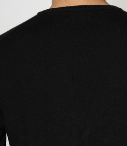 Mode italienne pour hommes 100% tricot en cachemire tricoté à la main pull à col en V avec manches longues régulières noir hiver collection ODM - Product Image 4