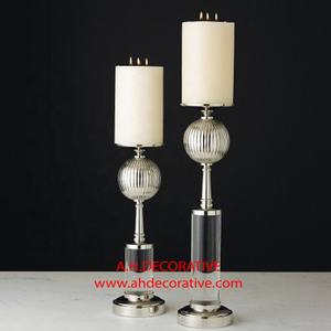 Portavelas de eje acrílico dorado, decoración hecha a mano de Metal - Product Image 5