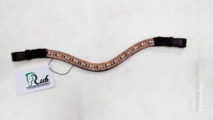 Diadema de Cuero Superior de Cinco Hileras con Diseño Personalizable para Caballos - Cómoda, Portátil, con Logotipo Personalizado, Talla para Uso Ecuestre - Product Image 1