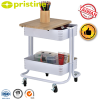 Chariot de rangement utilitaire à quatre roues personnalisable en gros, conteneur roulant portable et mobile pour le rangement domestique en bois et plastique