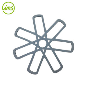 Tapis de dessous de plat en silicone octogone gris résistant à la chaleur 17.7x0.7cm pour plats et casseroles - Product Image 3