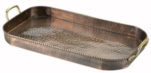 Plateau de service en métal poli or antique Plateau décoratif de table Plateau de décoration martelé en métal de qualité supérieure à bas prix - Product Image 3