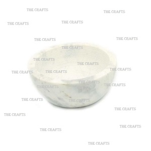 Tazón de Mármol de Diseño Superior en Color Blanco para Servir Ensaladas, Fideos y Sopa, con Forma Redonda - Product Image 1