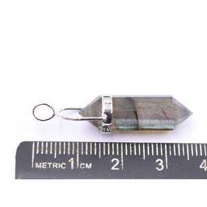Labradorite Spike Shape 925 Sterling Silver Bezel Pendentif plaqué argent Fabrication de bijoux faite à la main - Product Image 2