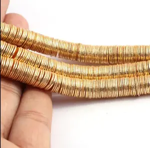 แปรงลูกปัดกลมแบนชุบทอง - Product Image 1