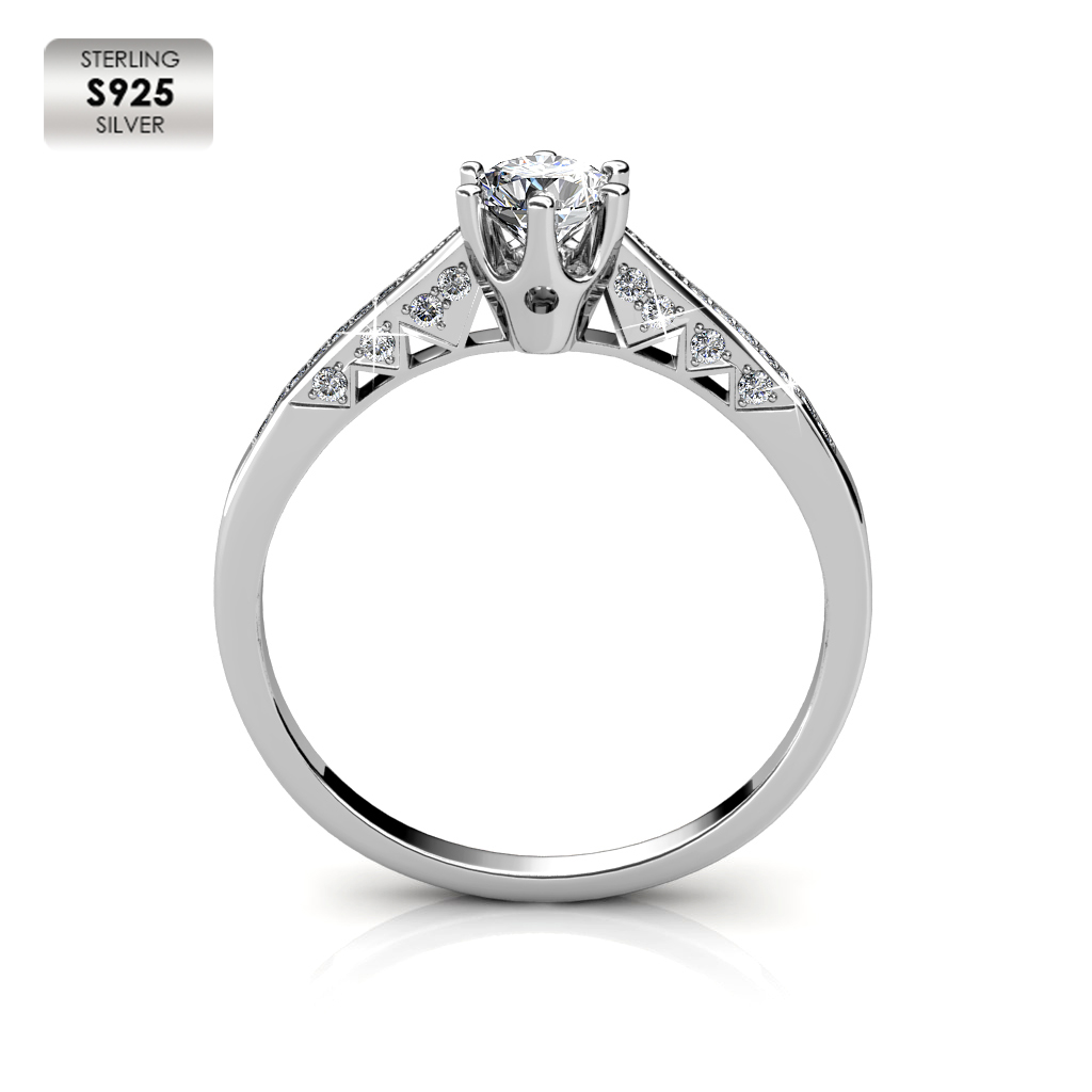 Sterling Silver 925 with 18K white gold plated