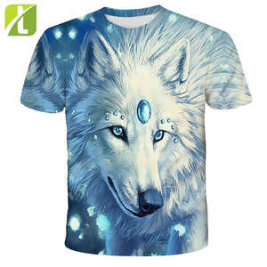 Camisetas con estampado de lobo para hombre, camisetas 3d, camiseta de manga corta con cuello redondo, ropa de marca informal a la moda - Product Image 3