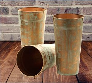 Florero de cubo de flores de estilo europeo antiguo, maceta de suelo personalizable hecha a mano para el hogar y el jardín, totalmente versátil - Product Image 5