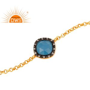 Pulsera de Plata de Ley 925 con Calcedonia Azul Natural, la Más Vendida del 2026, para Mujer, Fabricante de Joyería - Product Image 2