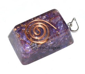 With Good Quality of Ractangale Amethyst Orgone Healing Pendants : Ractangale Amethyst Orgone Healing Pendants for Sale - Product Image 1