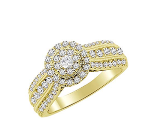 14K Yellow Gold 1.00TCW <b>Unique</b> Designer Ladies <b>Ring</b> with Real Diamond Best Birthday Gift - Product Image 1