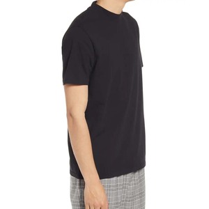 T-shirt court en coton biologique T-shirt pour hommes Couleur unie Col rond Demi manches Loose Casual T-shirt Logo T-shirt pour hommes - Product Image 5