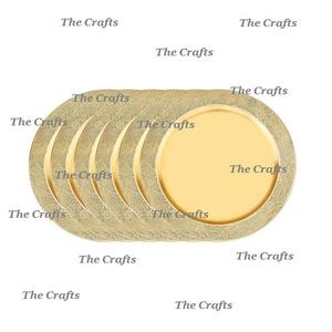 Placa de cargador de diseño fabuloso en acero inoxidable Color dorado debajo de la placa para uso en bodas y restaurantes en el hogar - Product Image 2