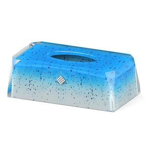 Caja de papel tisú acrílico, revestimiento plateado - Product Image 5