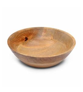 Cuenco de madera hecho a mano estilo Wabi Sabi, artesanía de madera sin recubrimiento para servir alimentos - Product Image 1