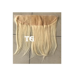 Extension de cheveux naturels Remy, Top indien, vierge, couleur blond 613, Lace Front Transparent, qualité supérieure - Product Image 1