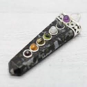 Nuevos Cristales de Gabbro Índigo Pulidos, Colgantes Planos de Piedra, Colgantes de Estilo Feng Shui, Colgantes de Piedras Preciosas, Collar de Chakra, Venta al por Mayor - Product Image 1