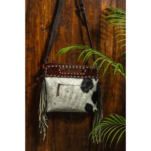 LW Vintage <b>Small</b> Handbag Women's Leather Hobo Fringe Cross Body Tassel <b>Purse</b> Dress Style Saddle Shoulder Sling Bag - Product Image 2