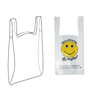 Sac en plastique biodégradable en PEHD, design tendance, type T-shirt, avec poignée gilet et impression gravure, soufflet latéral 2026 - Product Image 1