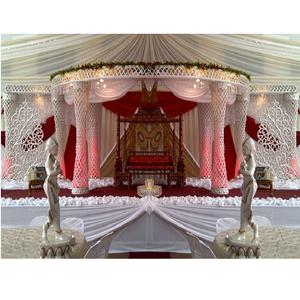 Achetez un Mandap rond en cristal pour mariage aux États-Unis, Mandap indien en cristal blanc moderne, Mandap de mariage en cristal scintillant de haute qualité aux États-Unis - Product Image 1