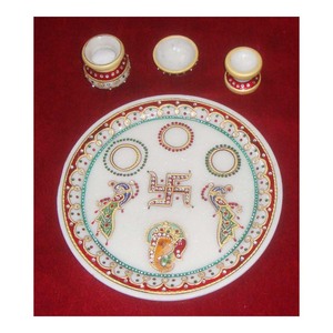 Lorie — pendentif rond en marbre blanc et or, pour décoration de la maison - Product Image 1