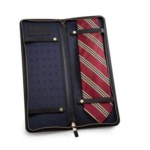 Hecho a mano de lujo logotipo personalizado cremallera bloqueo PU cuero corbata caso duradero accesorio de moda - Product Image 1