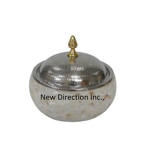 Marmite de service décorative gravée à la main pour fournitures de restaurant d'hôtel marmite de serveur de nourriture isolée en acier inoxydable - Product Image 1