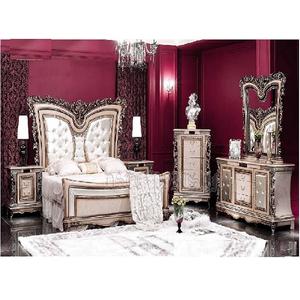 Ensemble de meubles de chambre à coucher principale en teck moderne au design papillon royal avec finition métallique et taille personnalisée - Product Image 1