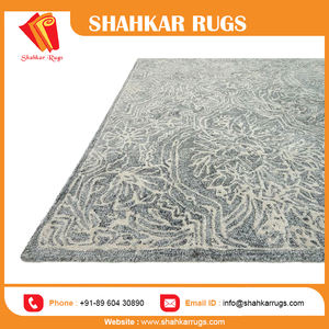 Direct Factory Sale New Best Design Customized Silver Hand <b>Tufted</b> Wool <b>Rugs</b> Premium Washable Non-Slip Pet Friendly Plush Pile - Product Image 4