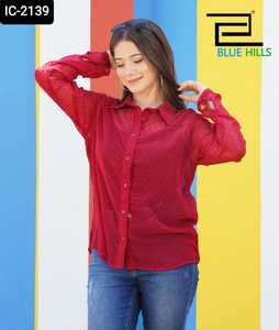 Nouvelle arrivée Georgette pure qualité lourde haut pour femmes meilleure qualité manches longues vêtements occidentaux prix inférieur chemise pakistanaise indienne - Product Image 4