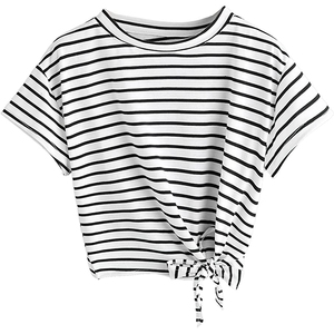 Camisetas cortas para mujer, gran oferta 2025, camisetas cortas para mujer, Camiseta corta con cuello redondo - Product Image 1