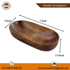 ชามเสิร์ฟไม้มะม่วงเผาพร้อมดีไซน์โบราณชามทำมือเป็นมิตรต่อสิ่งแวดล้อมสำหรับโต๊ะอาหาร - Product Image 4