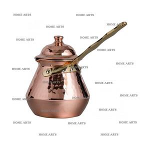 Cafetière arabe en cuivre massif martelé avec couvercle poignée en laiton théière personnalise la taille forme ronde théière - Product Image 6