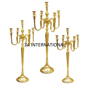 แท่นวางเทียน5แขนทำจากอลูมิเนียมขัดเงาทำมือสำหรับตกแต่งบ้านและร้านอาหารสำหรับเทศกาลคริสต์มาส - Product Image 4