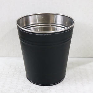 PU Leather Covered <b>Stainless</b> <b>Steel</b> Ice Bucket or <b>Wine</b> <b>Cooler</b> Manufacturer and Supplier From India - Product Image 3
