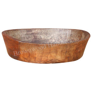 ชามไม้รูปวงรีทรงมะม่วงทำด้วยมือชามไม้สำหรับห้องครัวและของตกแต่งบ้าน - Product Image 1