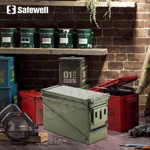 Caja de Munición Safewell Resistente, Rectangular, de Acero, Modelo M2A1, para Calibre .50, Multiusos, para Munición de <span class=keywords><strong>9mm</strong></span>, con Asa, para Caza - Product Image 6