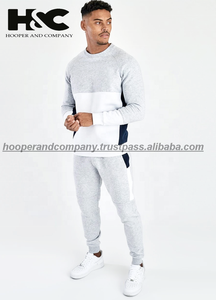 Vêtements de sport personnalisés mention mi-épissé col rond Jogging impression décontracté hommes survêtements survêtements durables - Product Image 5