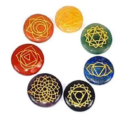 Juegos de Reiki curativo de forma redonda, cristal de 7 Chakras, Gema de ágata Feng Shui de 40 a 45mm, Budismo mundial 20, 7903232