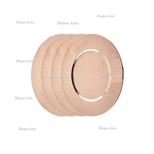 Design semplice di forma rotonda rame caricabatterie piatti Deluxe qualità diverse dimensioni sotto piastre per uso ristorante