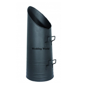 Seau à allume-feu en métal noir de qualité supérieure, fait main, forme ronde, pour jardin, seau à cendres en métal de luxe - Product Image 3