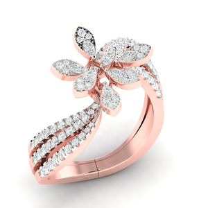 Bague solitaire au design délicat et délicat, lancanite de diamants sans couleurs, livraison à bas prix dans le monde, certifié DEF - Product Image 1