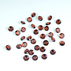 Pierre précieuse taillée à facettes naturelles pierre de grenat ronde pierre précieuse en vrac pour la fabrication de bijoux grenat à facettes grenat de forme ronde - Product Image 4