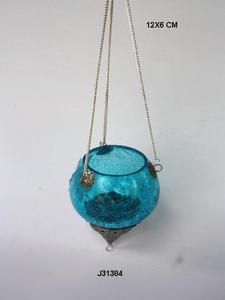 Portavelas votivo colgante de vidrio hecho a mano disponible en diferentes colores decoración del hogar portavelas de vidrio festivo - Product Image 3