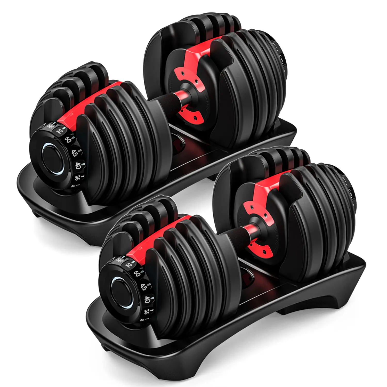 Fast Adjust Weight Dumbbells 5lb-52.5lb Free Weight Training Equipment for Man Women Exercise at Home