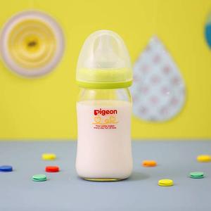 Paloma 5,4 Fl.oz. (160ml) Biberón de vidrio resistente al calor Auténtico naranja amarillo Sensación como leche materna para recién nacidos - Product Image 2