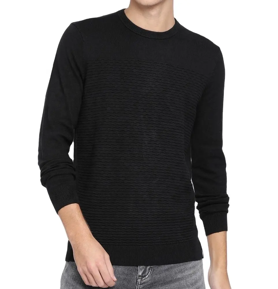 Mens o neck blank black sweater