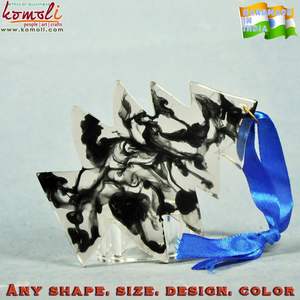 Nouvelles décorations de noël en acrylique en forme d'arbre fumé, ornements plats, décorations de noël - Product Image 2